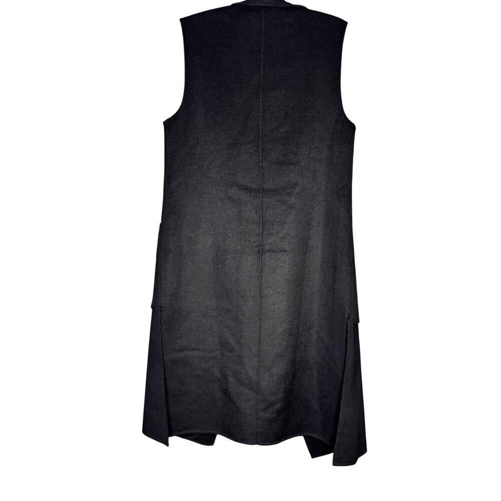 Michael Kors Long Duster Vest Black Wool Blend Open Front Sleeveless Jacket S/M - Picture 2 of 6